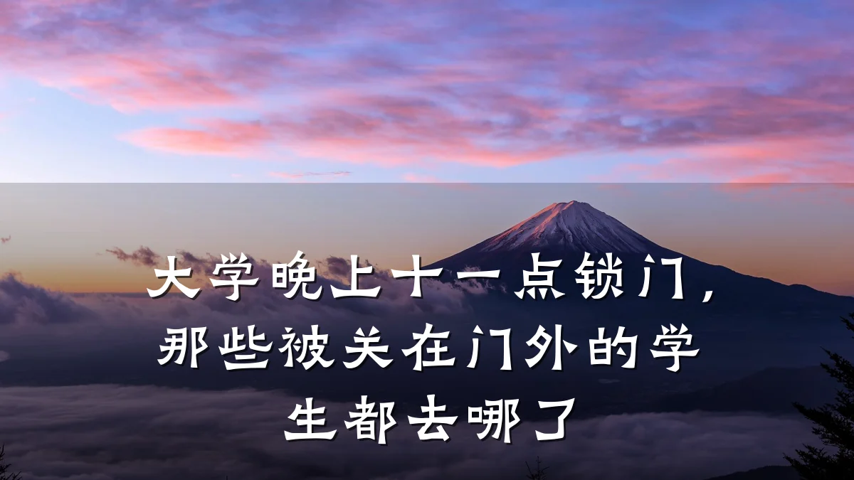 大学晚上十一点锁门，那些被关在门外的学生都去哪了