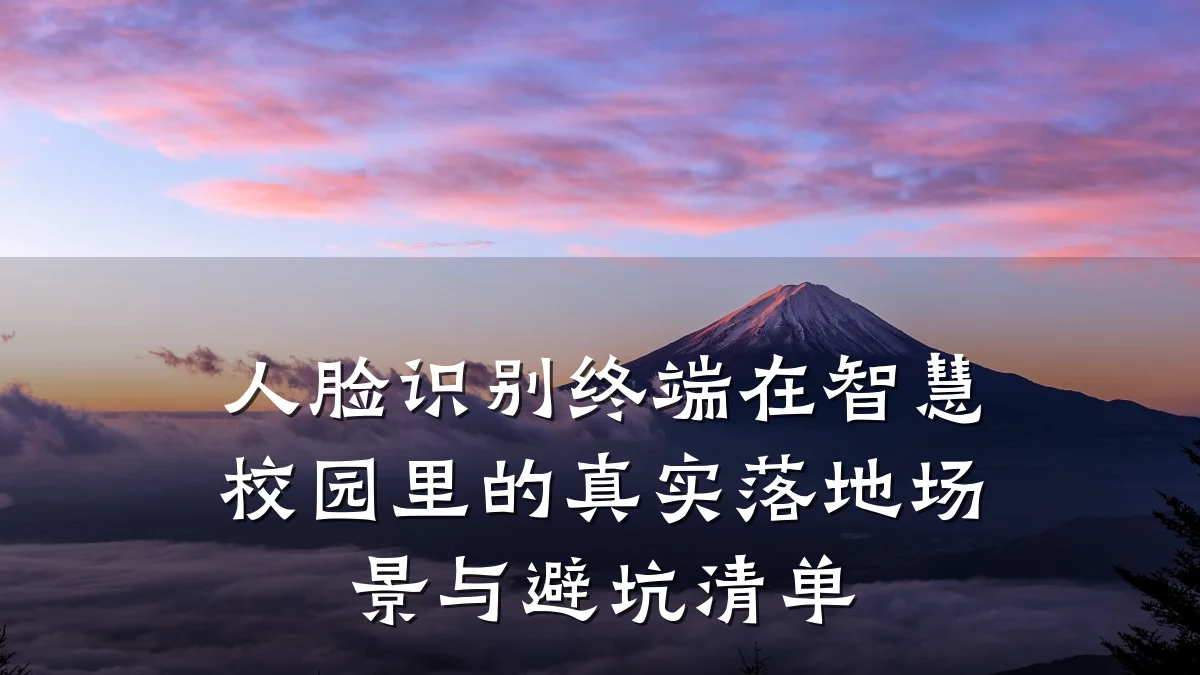 人脸识别终端在智慧校园里的真实落地场景与避坑清单