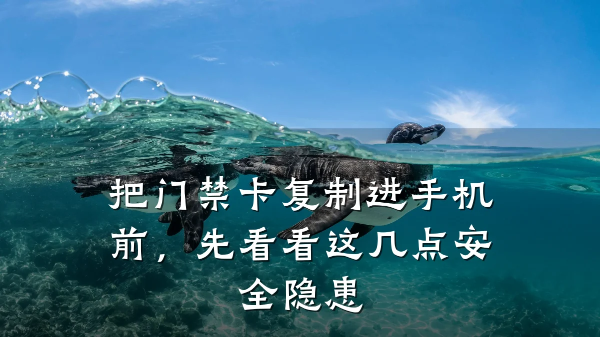 把门禁卡复制进手机前，先看看这几点安全隐患