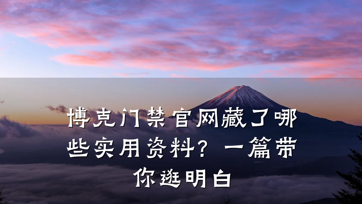 博克门禁官网藏了哪些实用资料？一篇带你逛明白