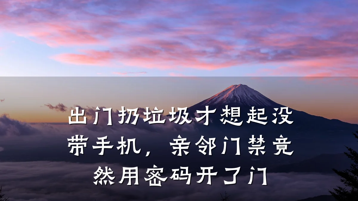 出门扔垃圾才想起没带手机，亲邻门禁竟然用密码开了门