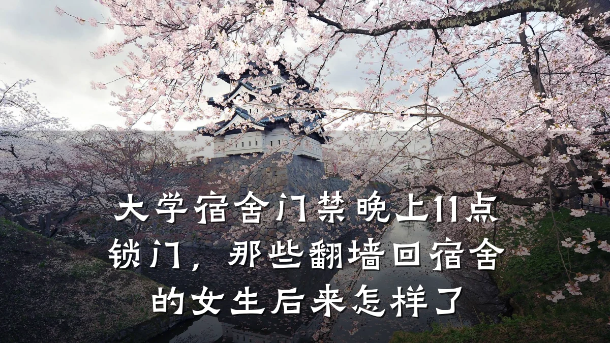 大学宿舍门禁晚上11点锁门,那些翻墙回宿舍的女生后来怎样了