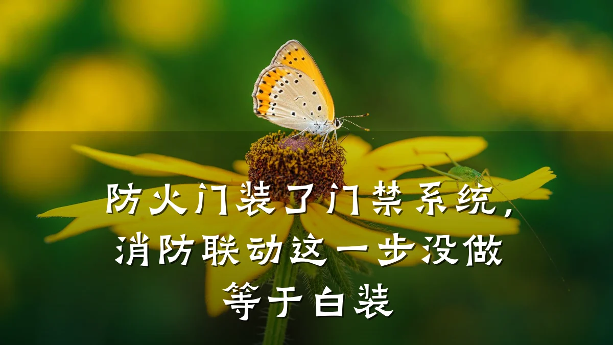 防火门装了门禁系统,消防联动这一步没做等于白装