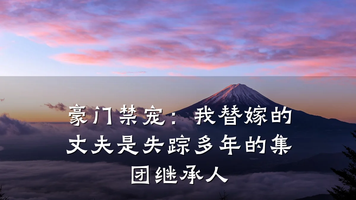 豪门禁宠：我替嫁的丈夫是失踪多年的集团继承人