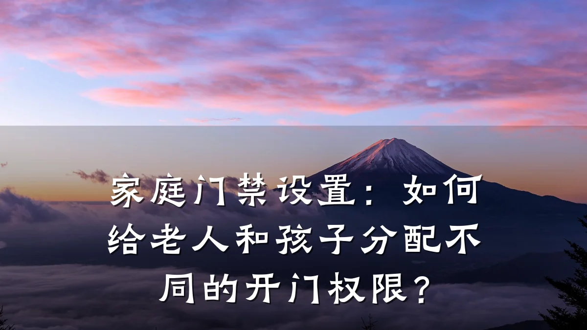 家庭门禁设置：如何给老人和孩子分配不同的开门权限？