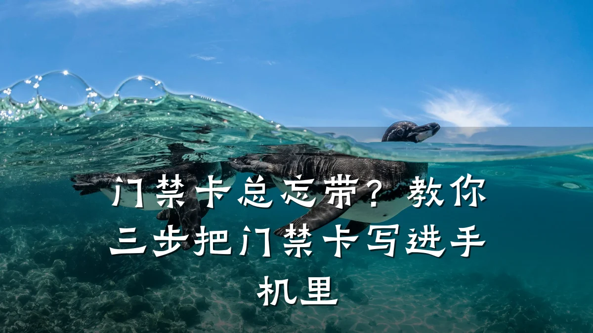 门禁卡总忘带?教你三步把门禁卡写进手机里
