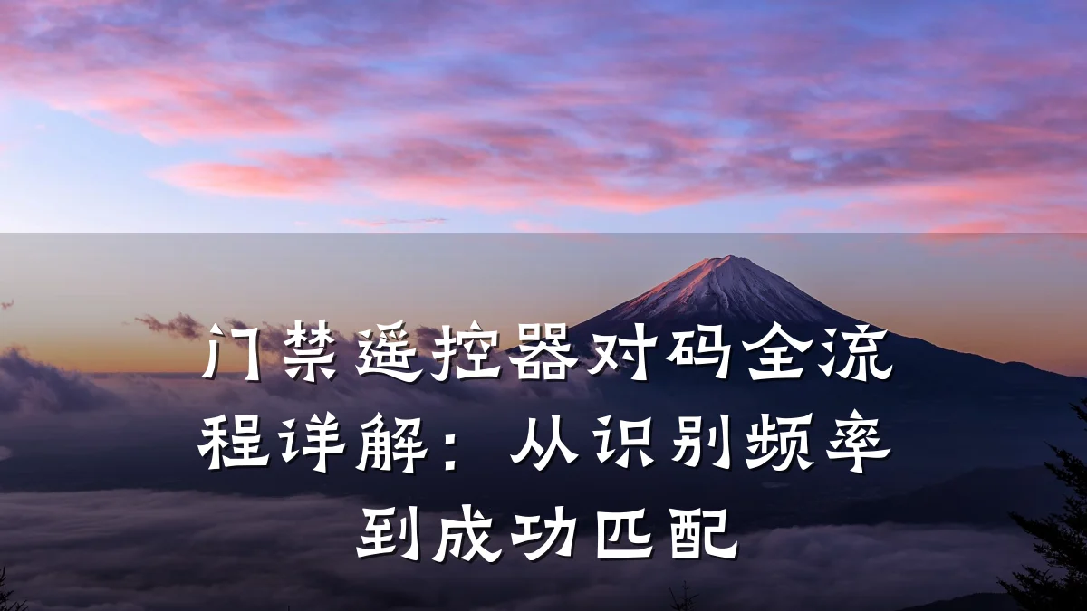 门禁遥控器对码全流程详解：从识别频率到成功匹配