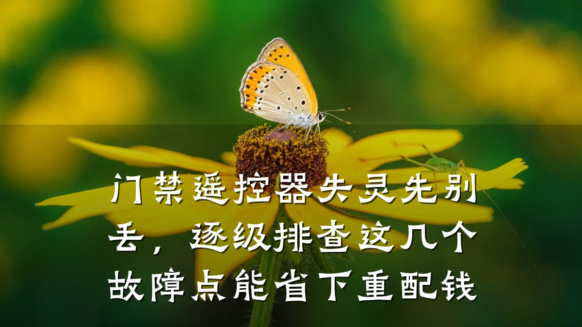 门禁遥控器失灵先别丢,逐级排查这几个故障点能省下重配钱
