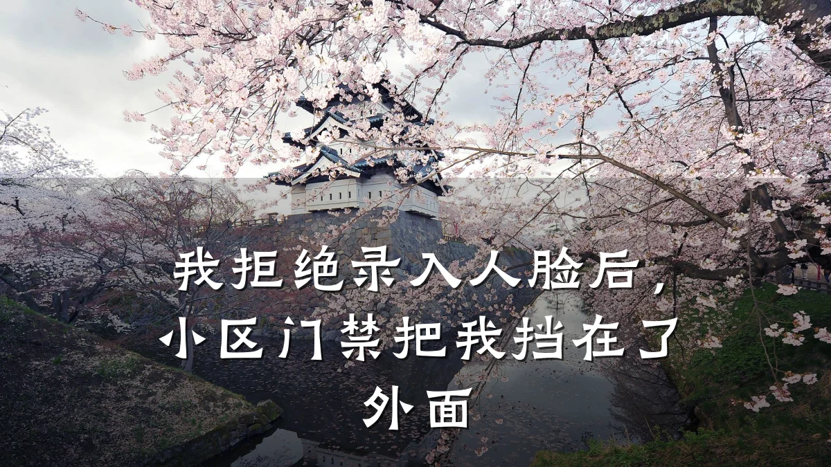 我拒绝录入人脸后，小区门禁把我挡在了外面