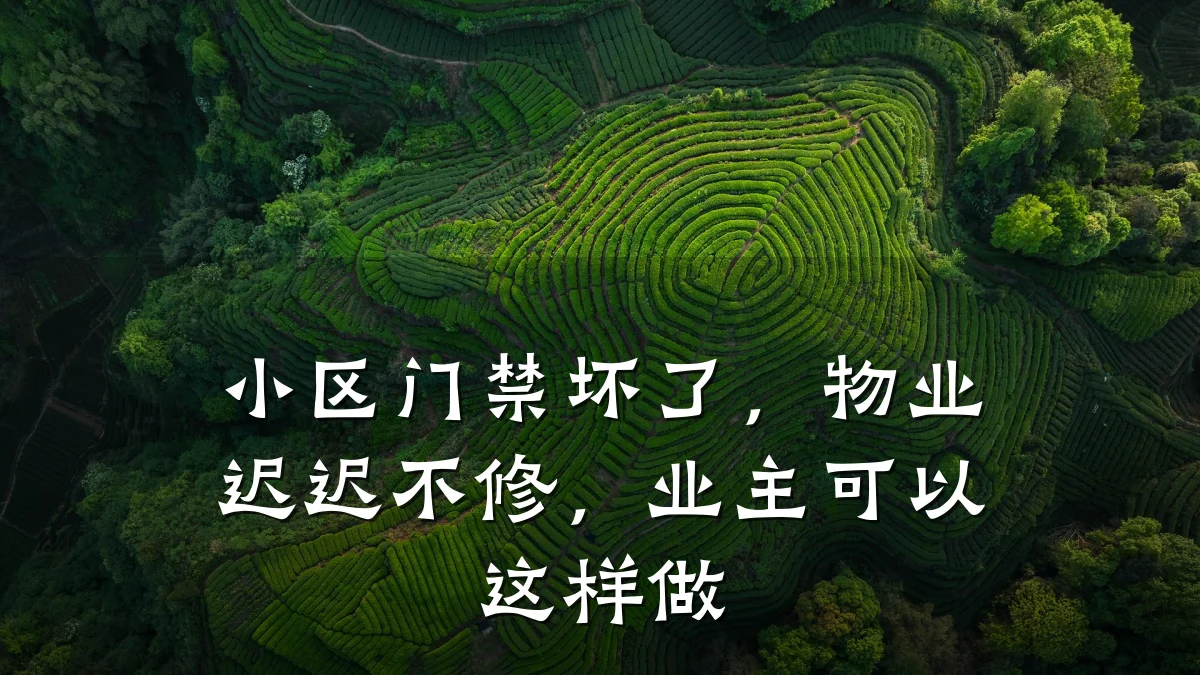 小区门禁坏了，物业迟迟不修，业主可以这样做