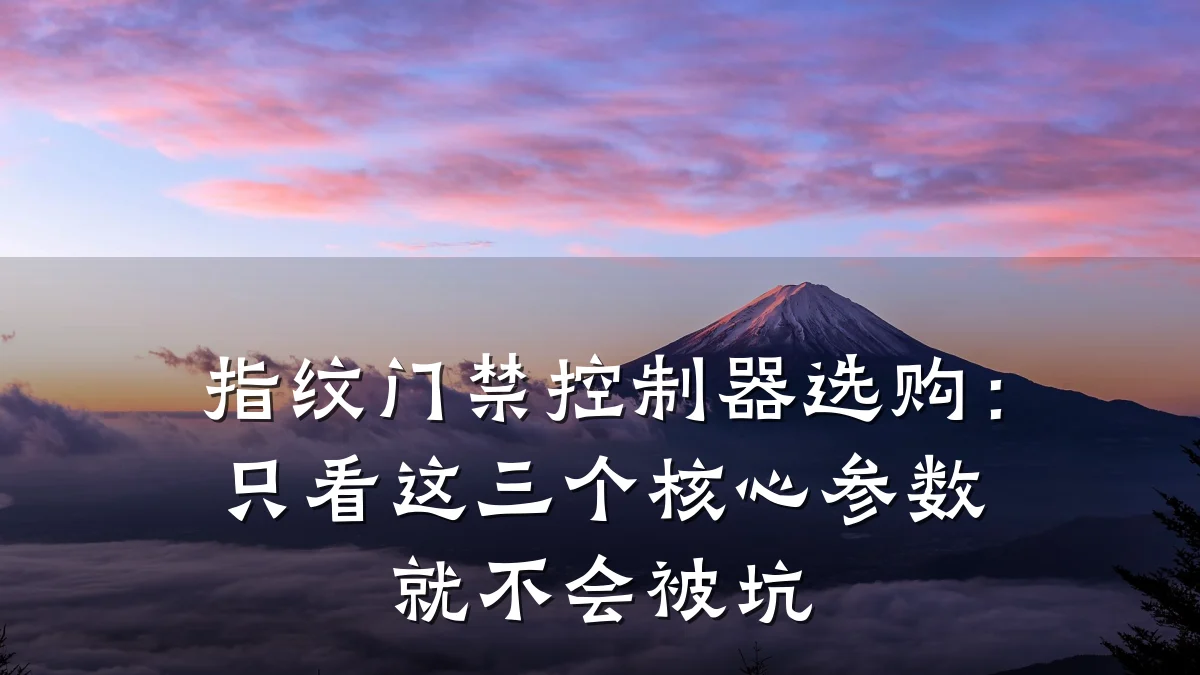 指纹门禁控制器选购:只看这三个核心参数就不会被坑